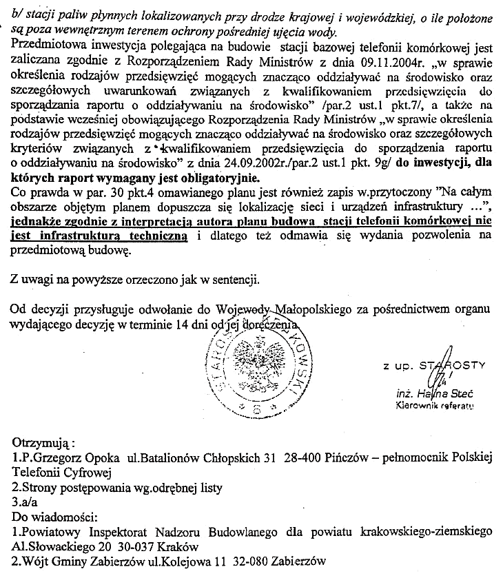 budowa stacji bazowej nie jest infrastruktur techniczn